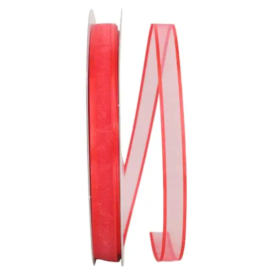 JAM Paper 5/8" x 100yd. Sheer Satin Edge Ribbon Cyclamen {1}