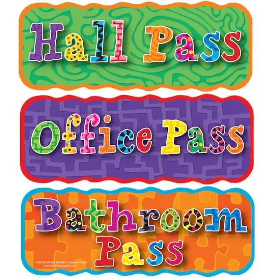 Dowling Magnets&reg; Magnetic Hall Passes, 2 Pack of 3 {3}