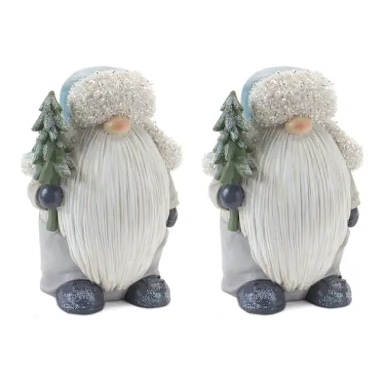8.25" Gnome with Pine Tree Figurine, 2ct. {1}