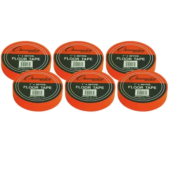 Champion Sports Floor Marking Tape, Pack of 6 Orange {1}