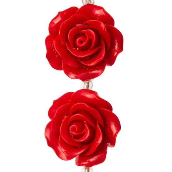 Red Flower Quartzite Beads, 24mm by Bead Landing&trade; {1}