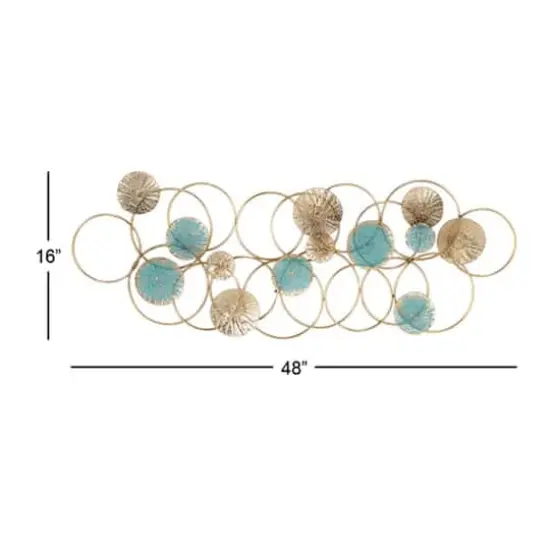 Rose Gold & Blue Contemporary Ornamental Metal Wall D&eacute;cor {7}