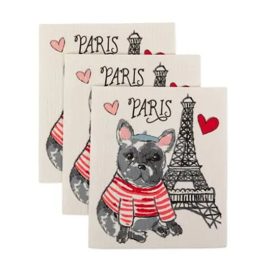 DII&reg; Dog In Paris Swedish Dishcloth, 3ct. {1}