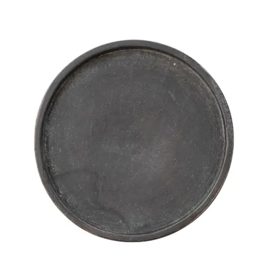 Hello Honey&reg; 28" Black Hand-Carved Mango Wood Ribbed Candle Holder {7}