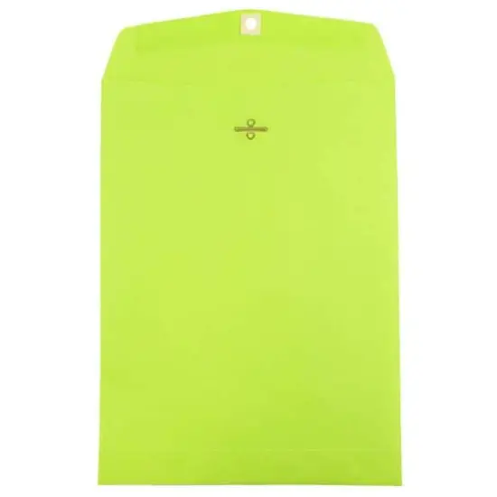 JAM Paper 9" x 12" Ultra Lime Green Clasp Closure Catalog Envelopes, 100ct. {1}
