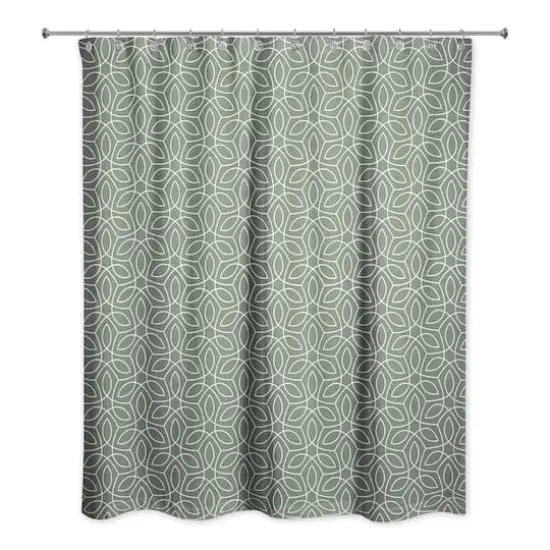 Contoured Leaves Shower Curtain Sage {3}