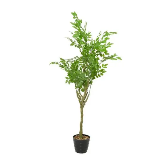 61" Green Vinyl Contemporary Potted Artificial Tree {3}