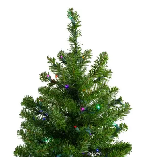 5ft. Pre-Lit Canadian Pine Artificial Christmas Tree, Multicolor LED Lights {7}
