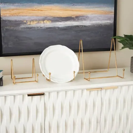 Gold Metal Wide Triangle Display Easel Set {3}