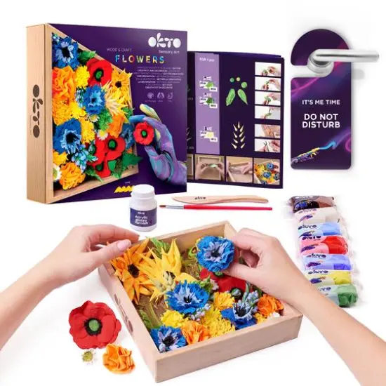 OKTO DIY Wood & Craft Freedom Flowers Clay Kit {7}