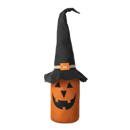 Glitzhome&reg; 24" Linen Halloween Jack-O'-Lantern Doorstop Porch D&eacute;cor {7}