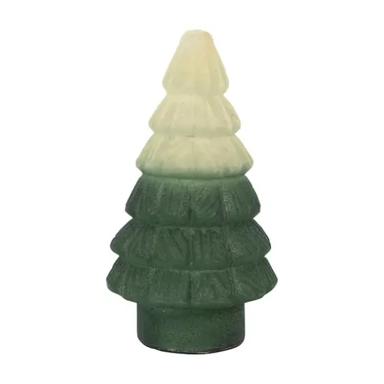 Hello Honey&reg; 8.75" Frosted Green Ombre Glass Tree with Seed Beads {1}