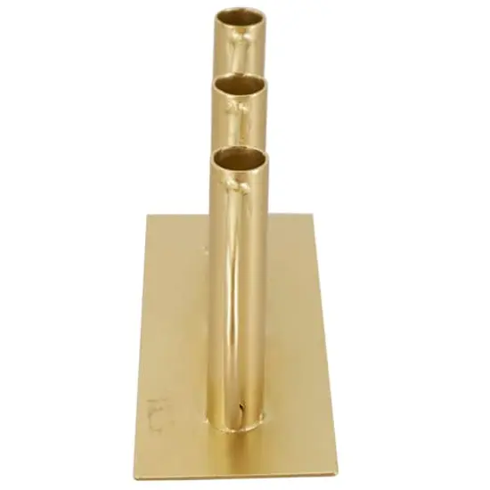 11" Gold Metal Overlapping Circular Ring Candelabra {6}