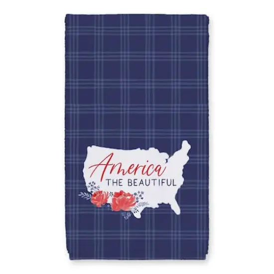 America the Beautiful Plaid Tea Towel Set {3}