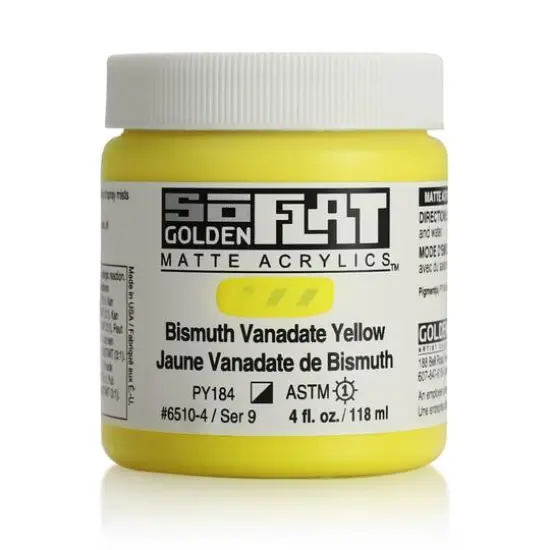 Golden&reg; SoFlat Matte Acrylic Paint, 4oz. Bismuth Vanadate Yellow {1}