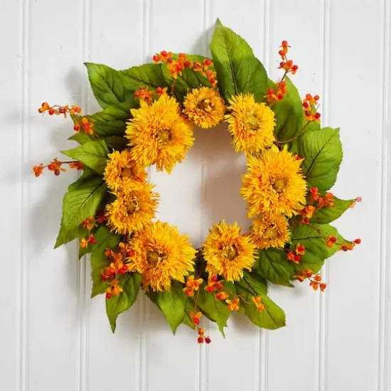 22'' Golden Sunflower Wreath {4}