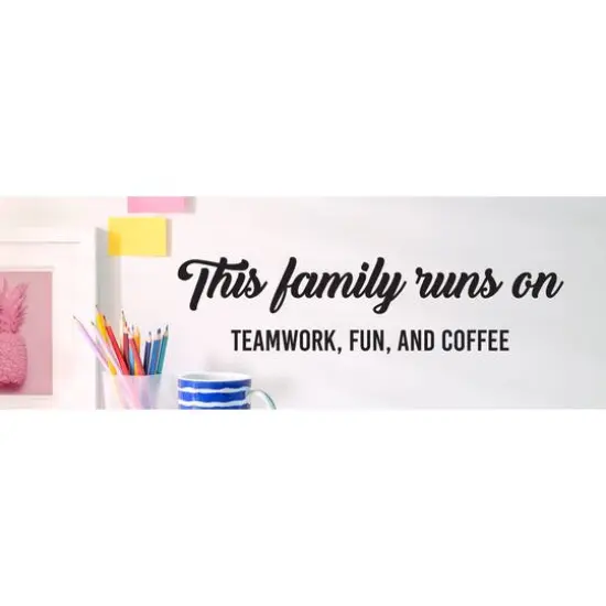 Leisure Arts&reg; Vinyl Matte Black This Family Runs on Teamwork Decal {3}
