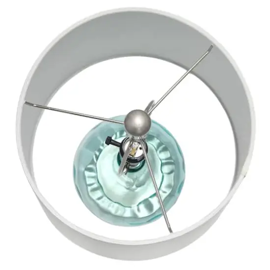 Lalia Home 23" Glass Table Lamp with White Fabric Shade Clear Blue {10}