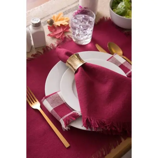 DII&reg; Solid Heavyweight Fringed Napkins, 6ct. Wine {6}