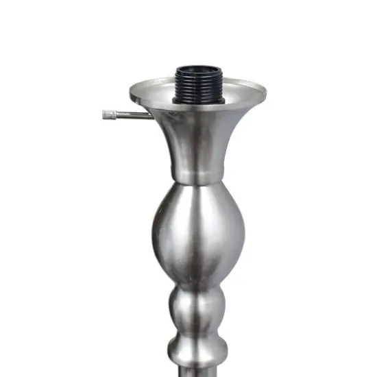 Lalia Home 6ft. Torchiere Floor Lamp with Marbleized Shade Brushed Nickel with White Shade {7}