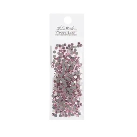 John Bead Crystal Lane SS12 Glass Round Flatback Rhinestones, 432ct. Light Pink {4}