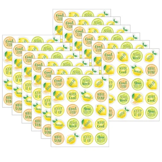 Teacher Created Resources Lemon Zest Stickers, 12 Packs of 120 {1}