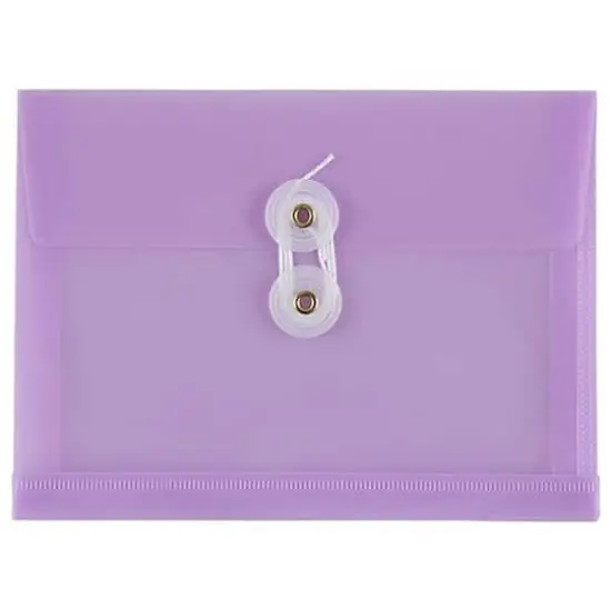 JAM Paper 5.5" x 7.5" Lilac Plastic Button & String Tie Closure Booklet Envelopes, 12ct. {1}