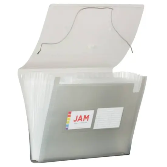 JAM Paper 9" x 13" Plastic Accordion Folder Red {2}