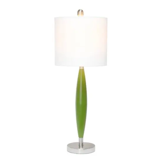 Lalia Home 27" Stylus Table Lamp with White Fabric Shade Green {3}