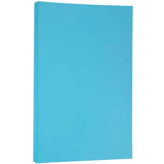 JAM Paper Bright Hue 8.5" x 14" 24lb. Recycled Colored Legal Paper, 100 Sheets Blue {1}