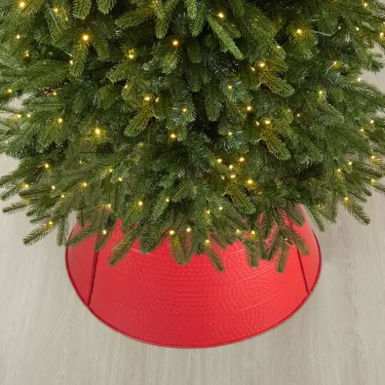 Glitzhome&reg; 22" Hammered Metal Tree Collar Red {6}