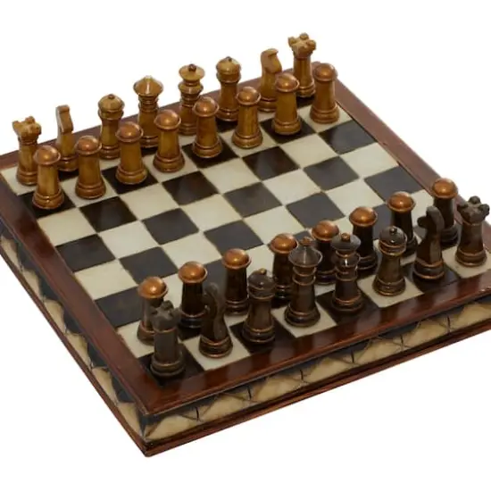 Dark Brown Traditional Chess Game Set {4}