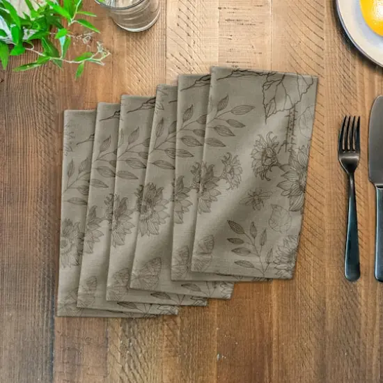 Sunflower Icons Cotton Twill Napkin Brown {4}