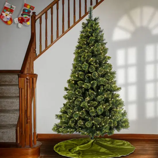 7ft. Pre-Lit Maine Pine Artificial Christmas Tree, Warm White LED Lights {3}