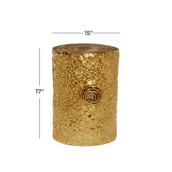 17" Gold Textured Contemporary Stool {7}