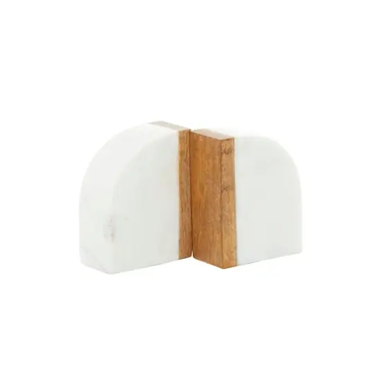 5" White Marble Modern Bookends, 2ct. {3}