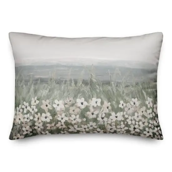 Flowers In The Grass 20" x 14" Throw Pillow {1}