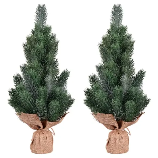 15" Unlit Blue Spruce Sapling Artificial Christmas Tree Set {1}