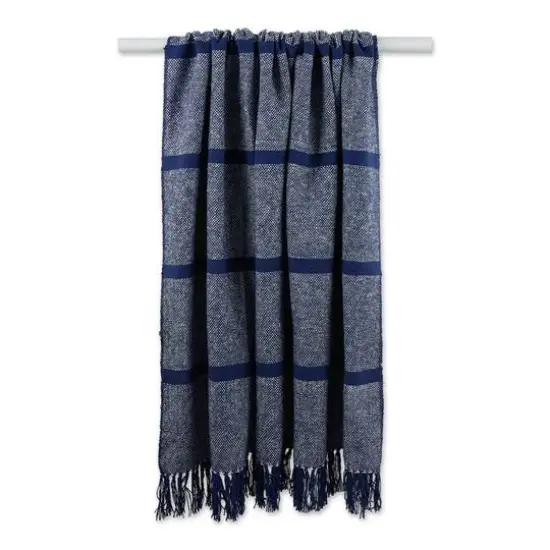 DII&reg; Striped Homespun Throw Navy {6}