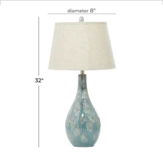 32" Turquoise Ceramic Coastal Table Lamp, 2ct. {9}