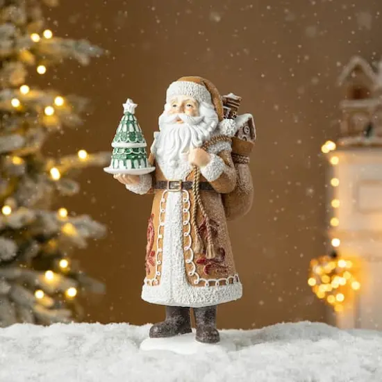 Glitzhome&reg; 11.5" Gingerbread Santa Table D&eacute;cor {3}
