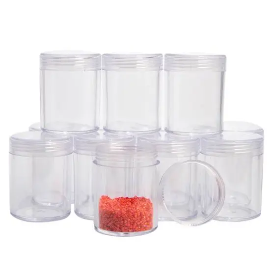 The Beadsmith&reg; 6'' x 5'' x 2'' Clear Storage Box with Jars {6}