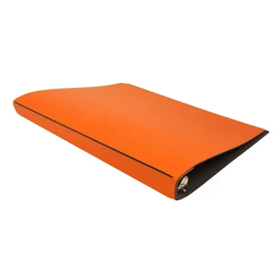 JAM Paper 0.75" Italian Leather 3-Ring Binder Orange {4}