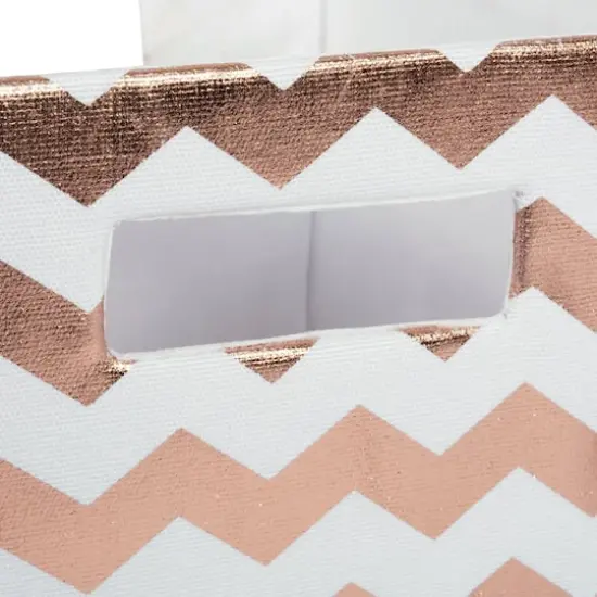 DII&reg; 11" Trapezoid Polyester Chevron Storage Bin Copper {7}