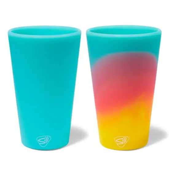 Silipint&reg; 16oz. Aurora & Aqua Silicone Pint Glasses, 2ct. {1}