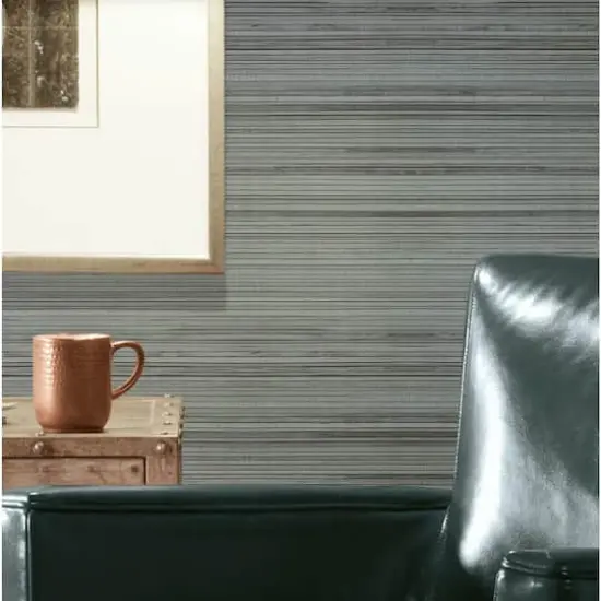 RoomMates Faux Bamboo Grasscloth Peel & Stick Wallpaper Gray and Dark Gray {4}
