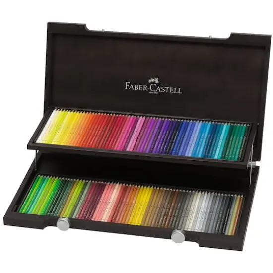 Faber-Castell Polychromos 120 Color Colored Pencil Set in Wood Case {1}
