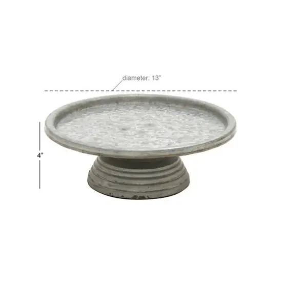 Grey Iron Farmhouse Cake Stand, 4" x 13" x 13" {7}