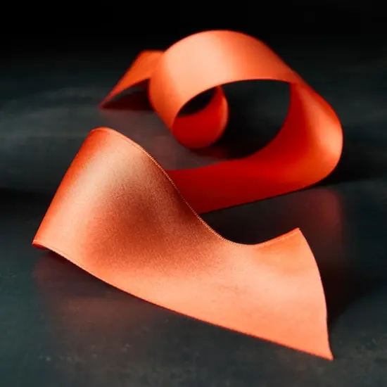 2.5" x 10yd. Satin Wired Ribbon by Celebrate It® Classic Orange {3}