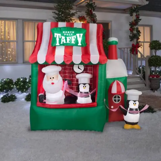 7f.t Airblown® Inflatable Christmas North Pole Taffy Stand {3}